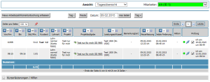 Zeiterfassung Tagesübersicht